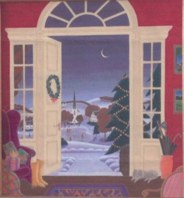 "Christmas in Vermont" Original Casein on Canvas by Thomas McKnight