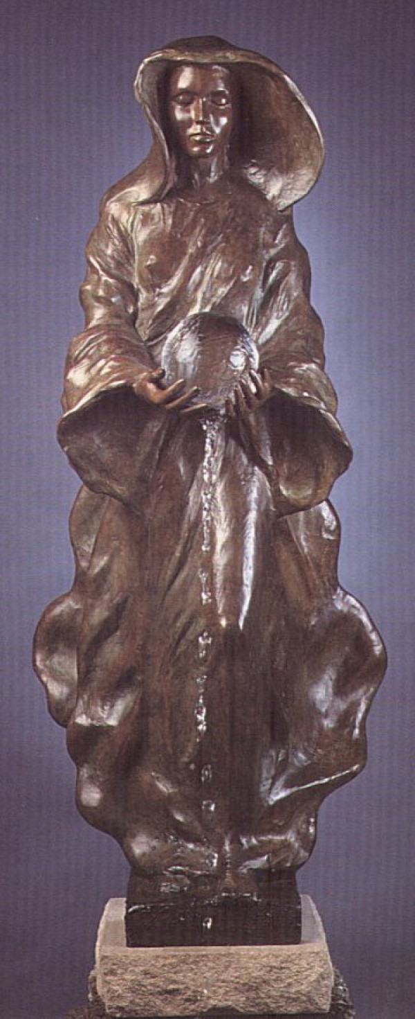 The Source 1/2 life size bronze sculpture and fountain by Frederick Hart