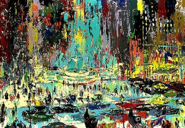 LeRoy Neiman "Plaza Square" 1985