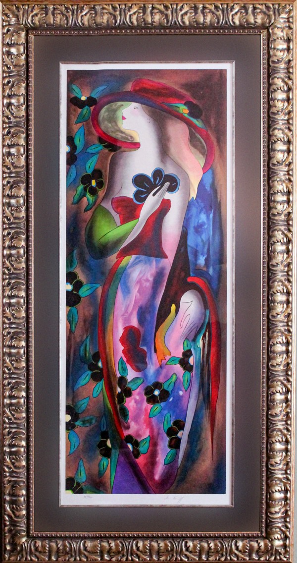 Le Orchidee Noir serigraph by Linda Le Kinff
