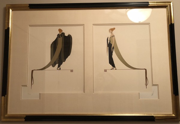 "Ready for the Ball" Diptych Framed Serigraphs on Paper by Erte