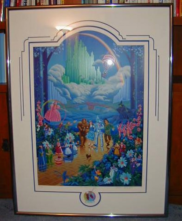 "Wizard of Oz" Framed Serigraph with Remarque by Melanie Taylor Kent