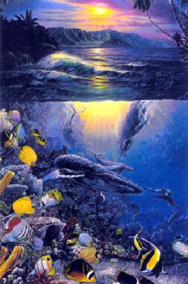 “Island Enchantment” Mixed Media Graphic with Remarque by Christian Riese Lassen