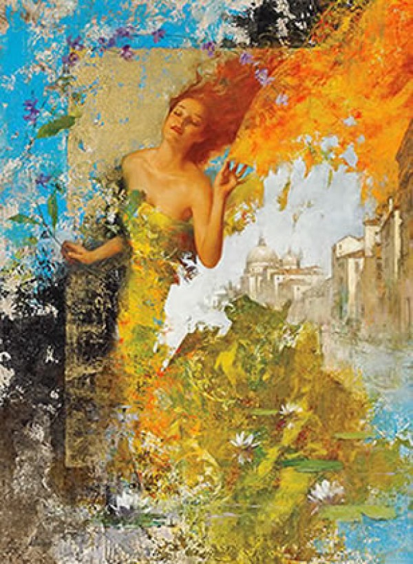 "La Serenissima" Hand-Pulled Serigraph on Paper by Francois Fressinier