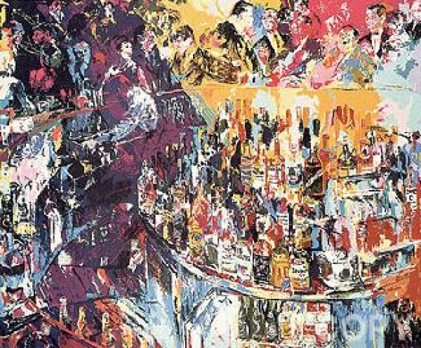 "Toot's Shor Bar" Serigraph by LeRoy Neiman