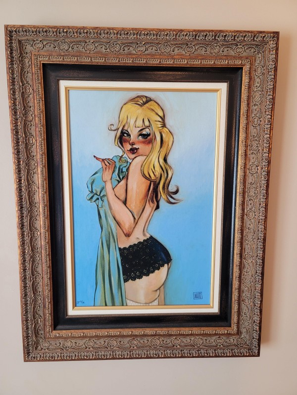 "Baby Blue" Hand-Embellished Giclee on Canvas by Todd White