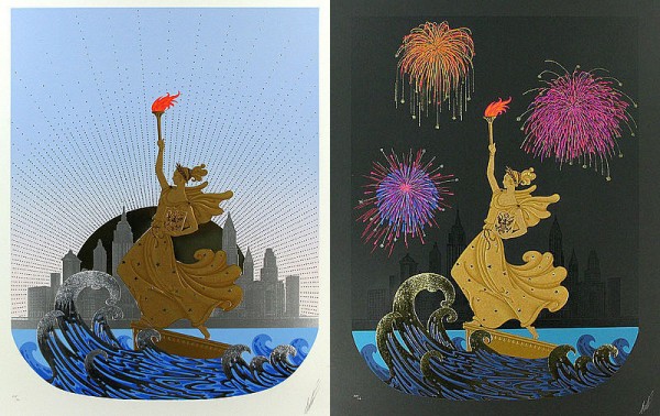 "Statue of Liberty Day" and "Staute of Liberty Night" from the Statue of Liberty Suite by Erte