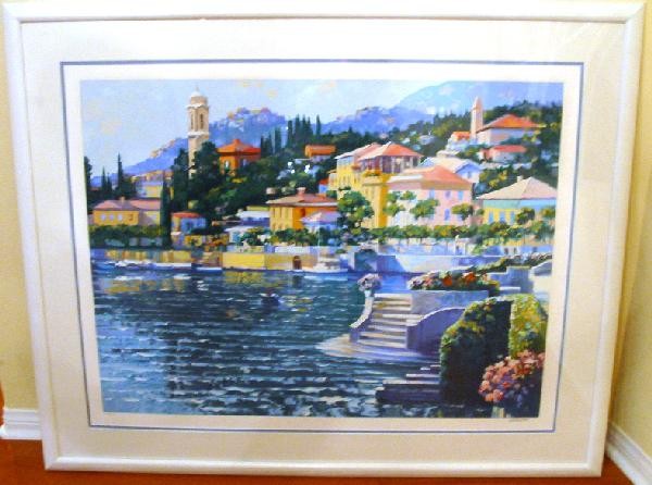 "Recollection of Lake Como" FRAMED Serigraph by Howard Behrens