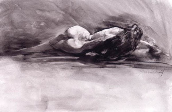 "Reclining Nude" serigraph by Richard MacDonald