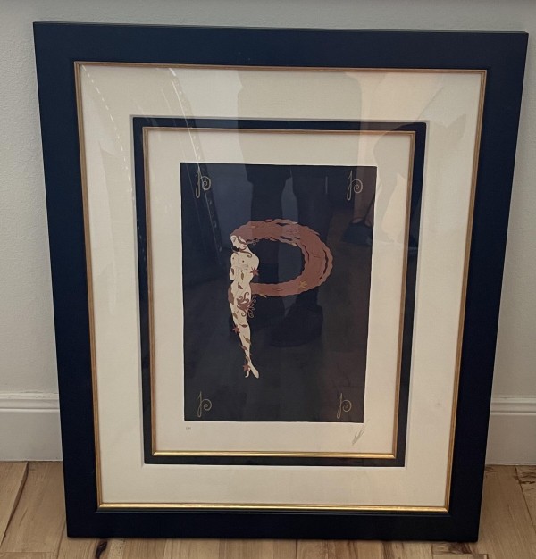 "The Letter P" from the Alphabet Suite, a Serigraph/Lithograph by Erte