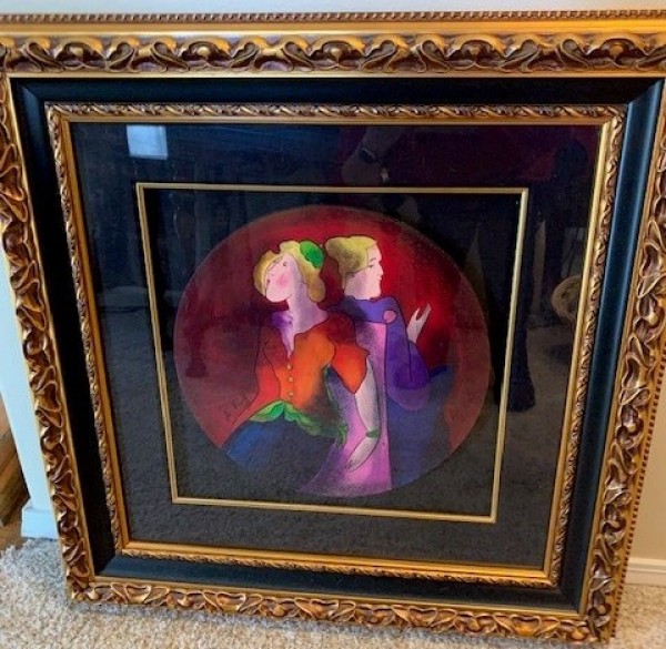 "They Had Never Met III" Original Acrylic on Wood Panel by Linda LeKniff