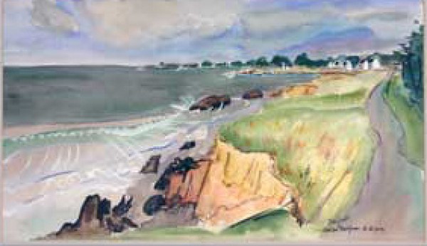 Sea Shore of Brittany Original Watercolor by Alexandre Minguet