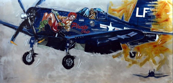 "Pirate Ship, Marine Corsair" Original on Aluminum by Michael Bryan