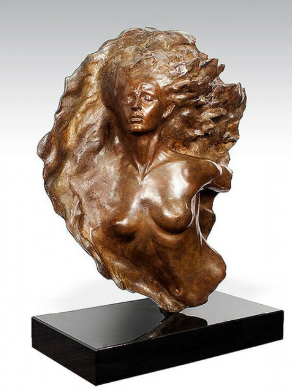 Ex Nihilo Fragment 2 Bronze Sculpture by Frederick Hart