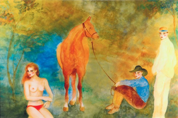 "Nobody Loves Me Like You Two" 1985 Original Watercolor by Joanna Zjawinska