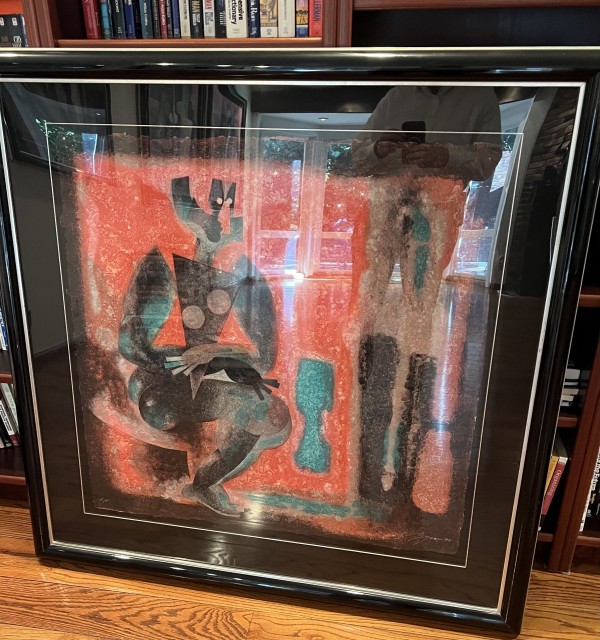 "Un Paso" (One Step) Acrylograph on Heavy paper by Byron Galvez