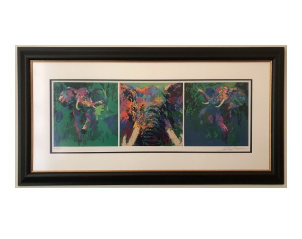"Elephant Triptych" 3 Serigraphs on Paper by LeRoy Neiman