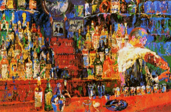 "Irish-American Bar" Serigraph by LeRoy Neiman