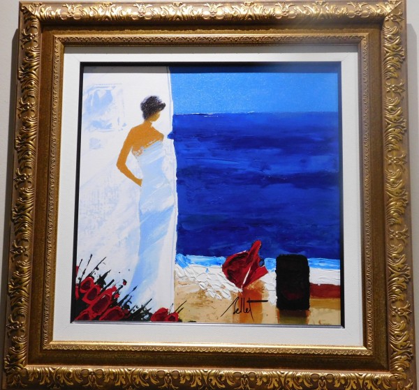 "Pensive II" Hand-Embellished Giclee on Canvas by Emile Bellet