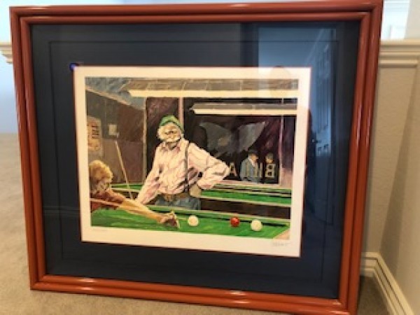 "Billiards at Cafe Paloma" Serigraph by Aldo Luongo