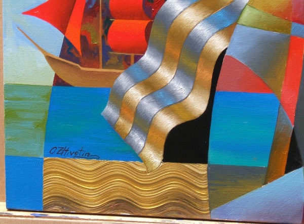 "The Red Sails" Original Mixed Media on Canvas