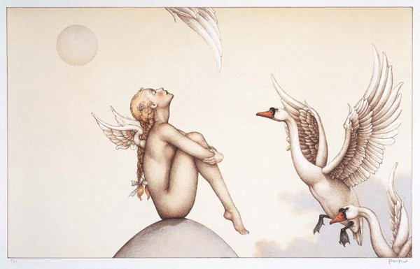 "Summer Breeze" Stone Lithograph by Michael Parkes