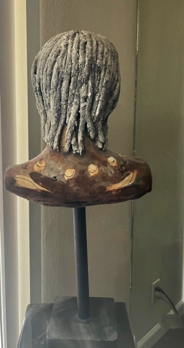 Warrior Hand-Painted Clay Sculpture by Woodrow Nash