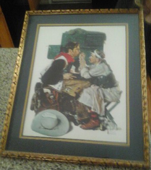 "The Texan" Framed Collotype by Norman Rockwell