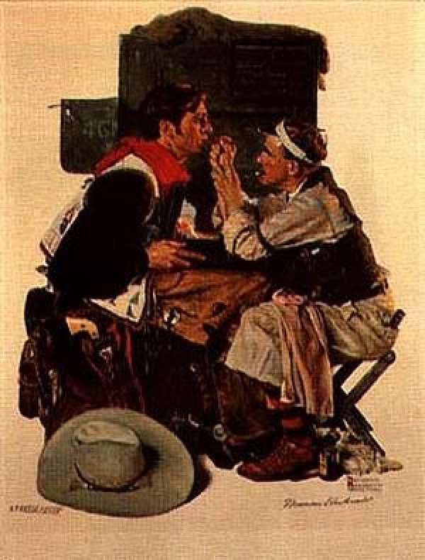"The Texan" Collotype by Norman Rockwell