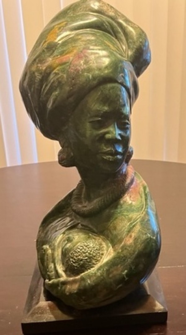 "Women with Child" Vendite Stone Sculpture by James Tandi