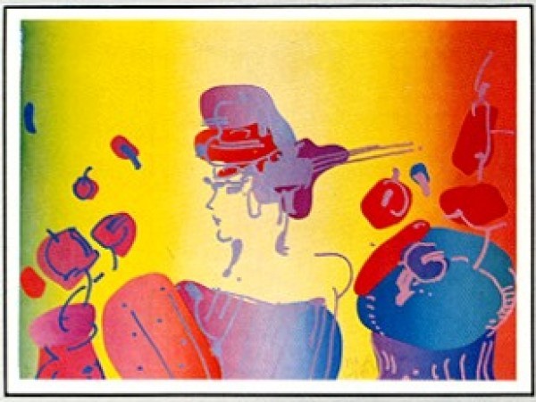 "Lady With Flowers" Lithograph by Peter Max from the Ladies of the 80's Suite