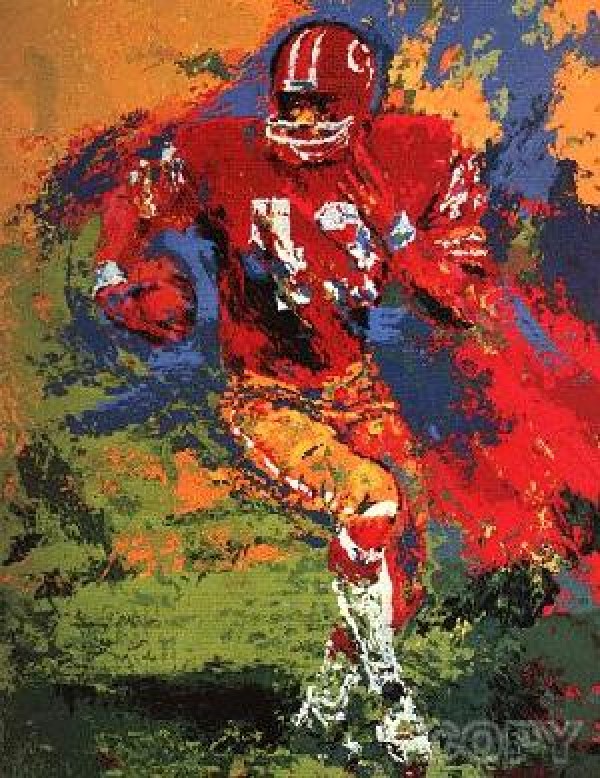 "End Around (Larry Brown)" Serigraph by LeRoy Neiman