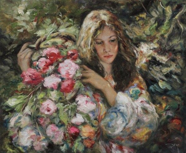 "Dia de Campo" Original Oil on Canvas by Royo