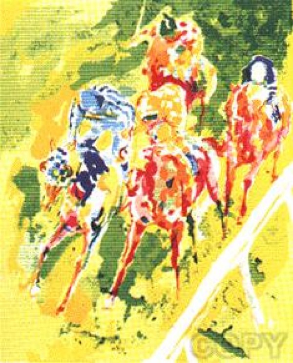 "Along the Rail" Serigraph by LeRoy Neiman