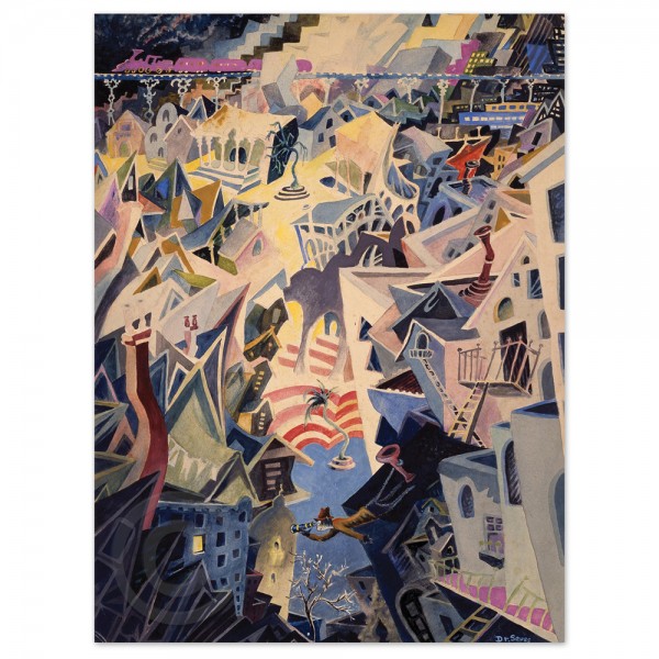 "Cat Detective in the Wrong Part of Town" Serigraph on Archival Canvas by Dr. Seuss