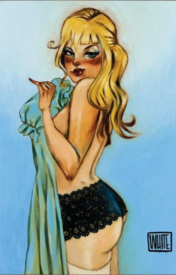 "Baby Blue" Hand-Embellished Giclee on Canvas by Todd White