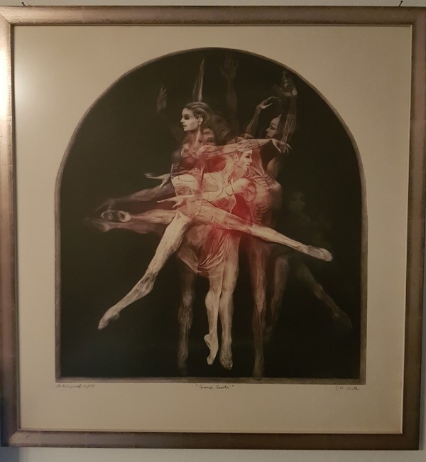 "Grand Saute" Mezzotint from the Large Dance Suite by G H. Rothe
