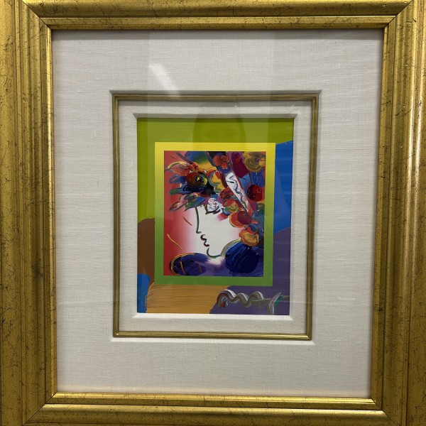 "Blushing Beauty on Blends" 2006 Unique Mixed Media Acrylic on Paper by Peter Max