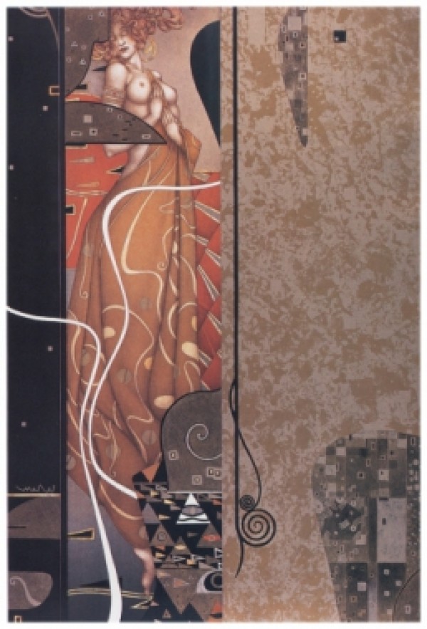 "Wein" Hand-Pulled Stone Lithograph by Michael Parkes