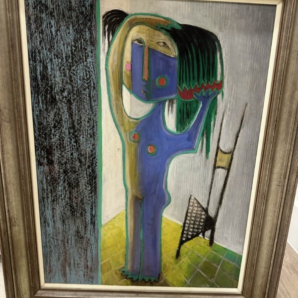 "Girl With Comb" an Original painting by Angel Botello