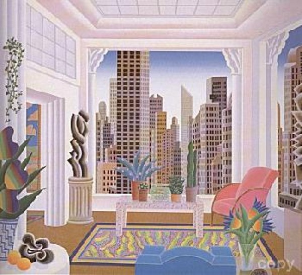 "Art Deco Room" serigraph by Thomas McKnight