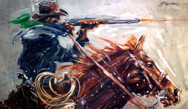 "Winchester (1894)” Giclee/Paper Hand-Embellished with Metal by Michael Bryan
