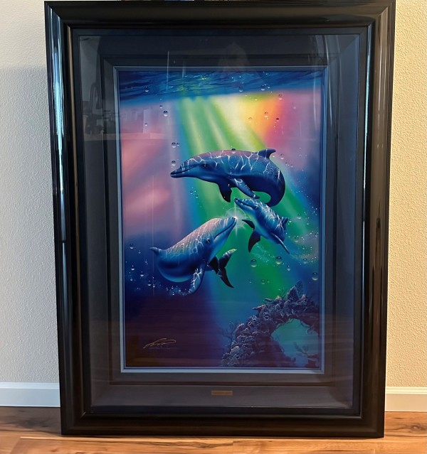 "Rainbow Dolphins"  Iris Print on Canvas by Christian Riese Lassen