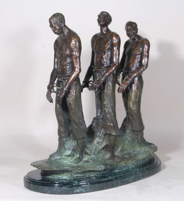 Early Black Immigrants Bronze Sculpture by Ed Dwight