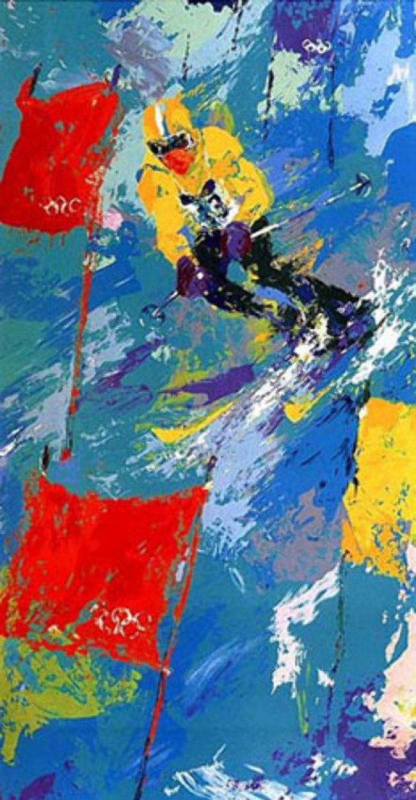"Winter Olympics, Skiing Lake Placid 1980 Serigraph by LeRoy Neiman