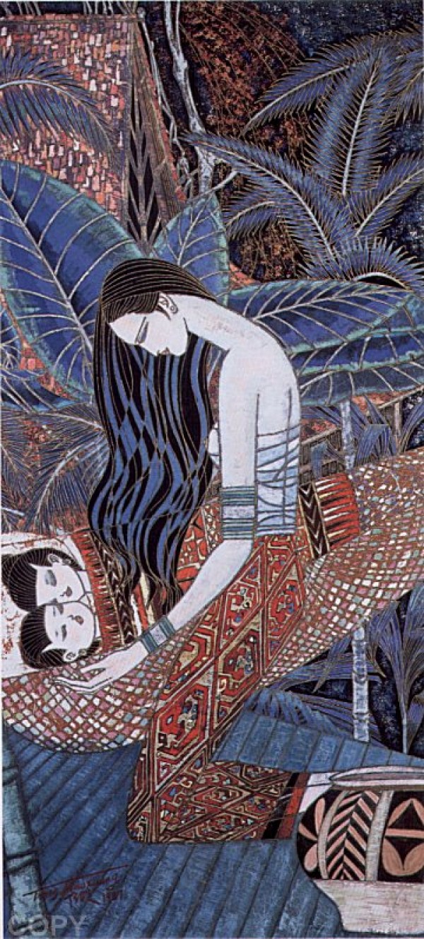 “Twins” Serigraph by Ting Shao Kuang