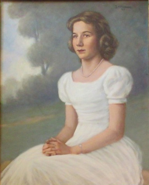 Original Painting of a Young Girl by Emil Hermann