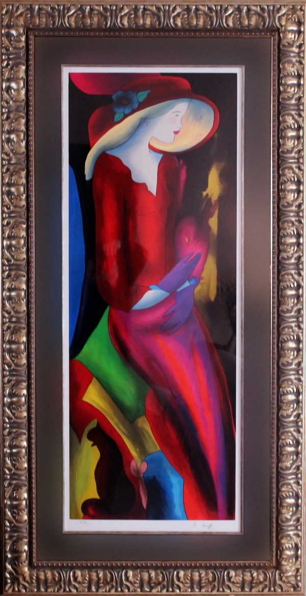 Clothilde et son Chapeau serigraph by Linda Le Kinff