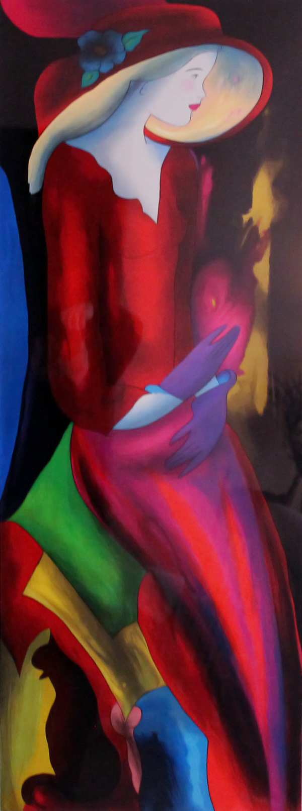Clothilde et son Chapeau serigraph by Linda Le Kinff