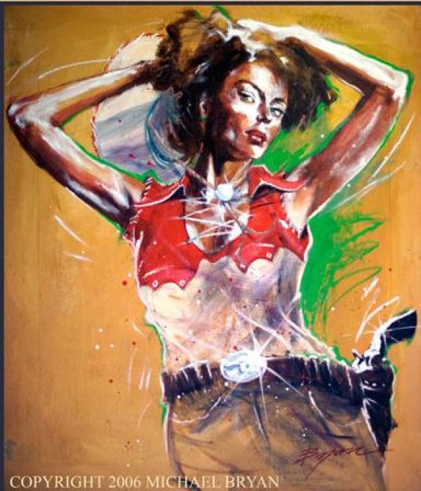 “Draw (Cowgirl 3)” Giclee/Paper by Michael Bryan